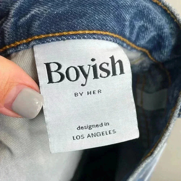 Boyish Medium Wash The Quincy Split Cropped Straight Leg Jean - Picture 9 of 13